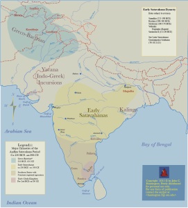 The Satvahana Empire was right in the centre of south Asia, forming a cultural corridor between the North and the South. 230 BCE- 210 CE.